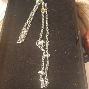 Elegant Silver Necklace with Gem Accents